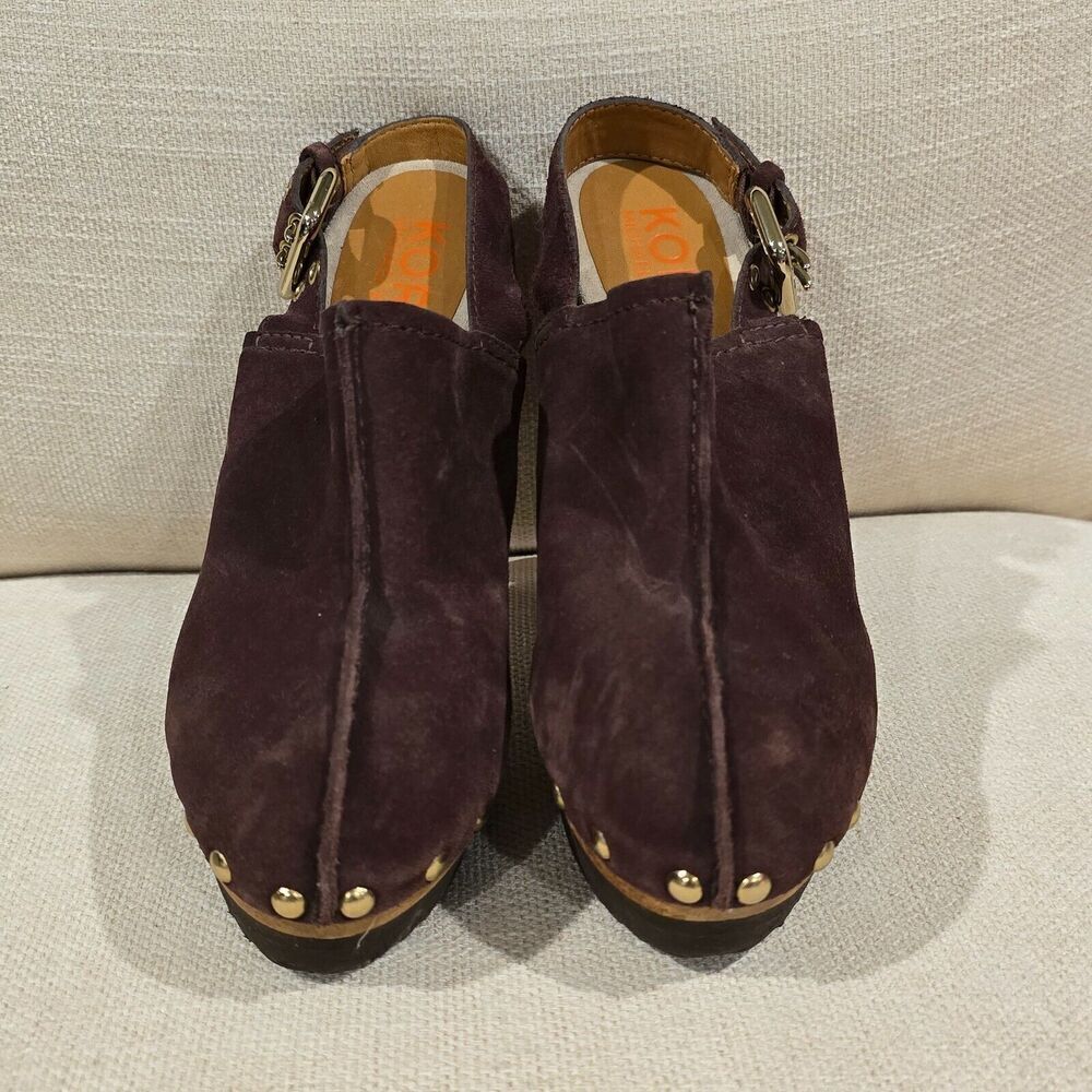 Kors Womens Studded Slingback Clogs In Chocolate Brown Suede SZ 8M NWOB Sandals - Picture 3 of 11